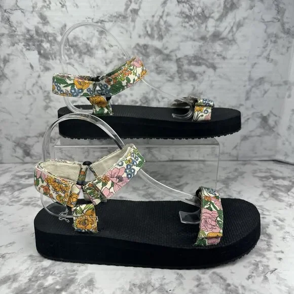 J.Crew Womens Sporty Strap Sandals Size 10 Liberty Mini Floral Walk Fabric - Picture 3 of 8